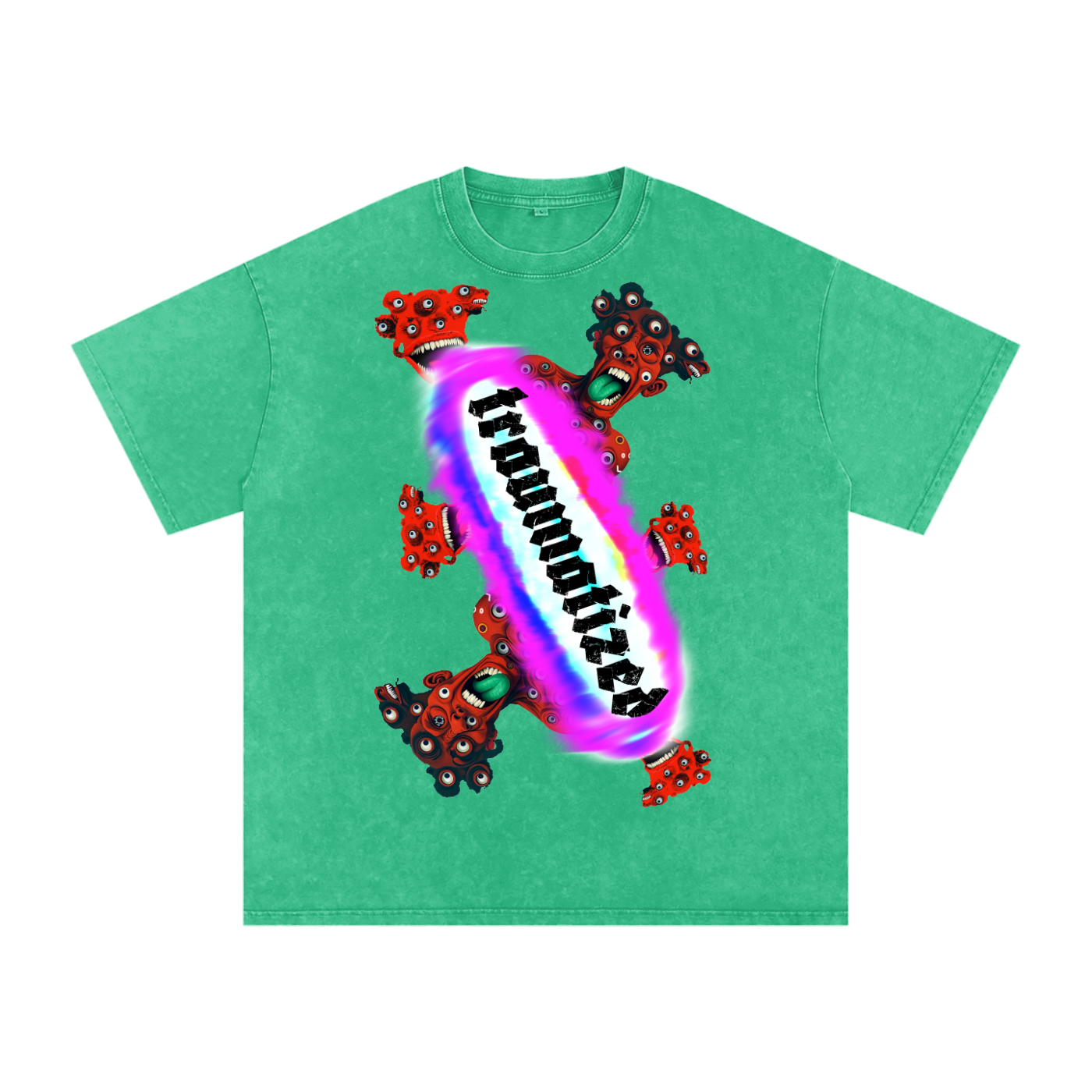 Traumatized Snow Washed Oversized Cotton T-Shirt