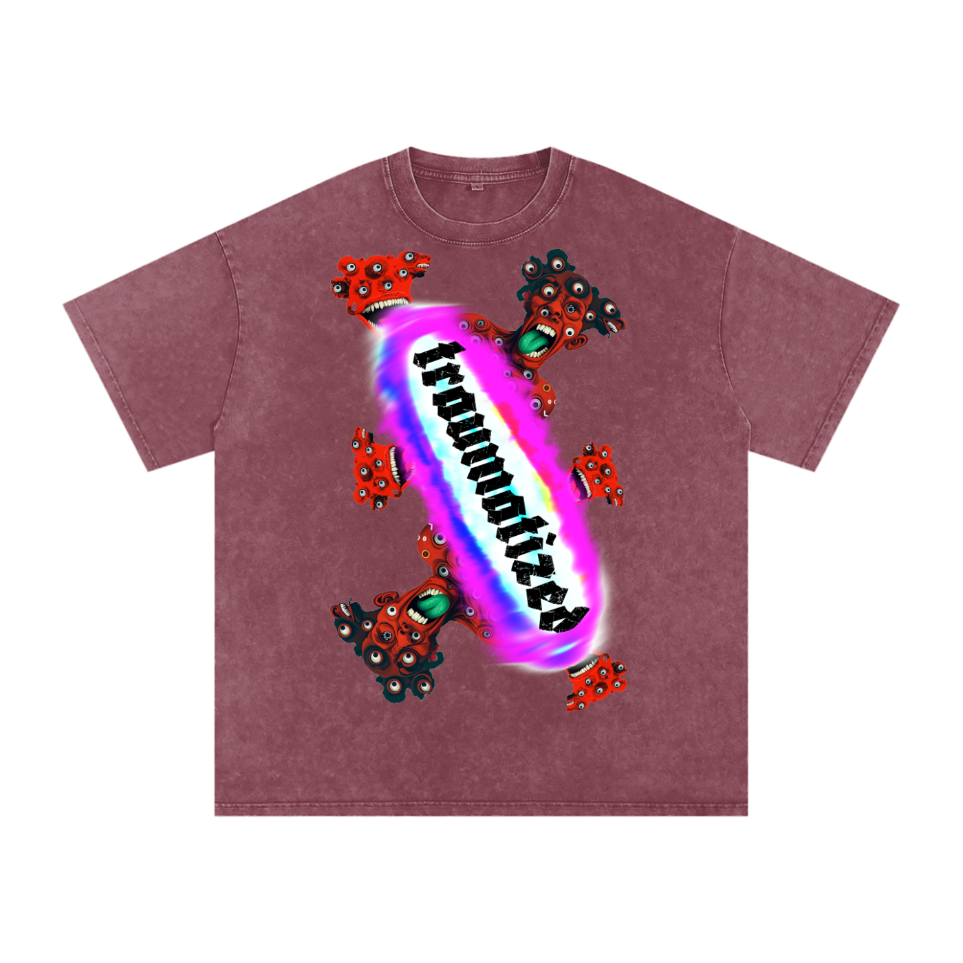 Traumatized Snow Washed Oversized Cotton T-Shirt