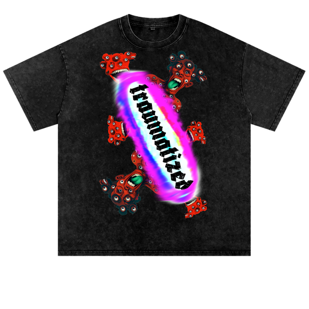 Traumatized Snow Washed Oversized Cotton T-Shirt