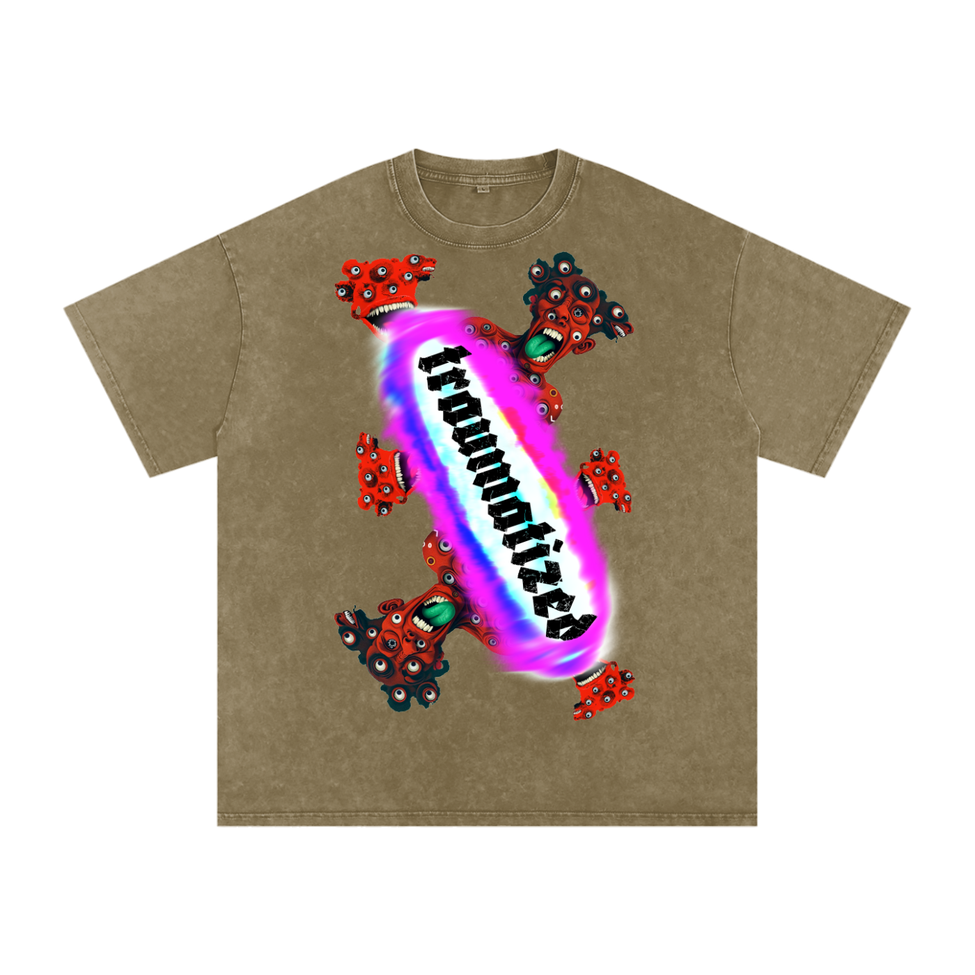 Traumatized Snow Washed Oversized Cotton T-Shirt