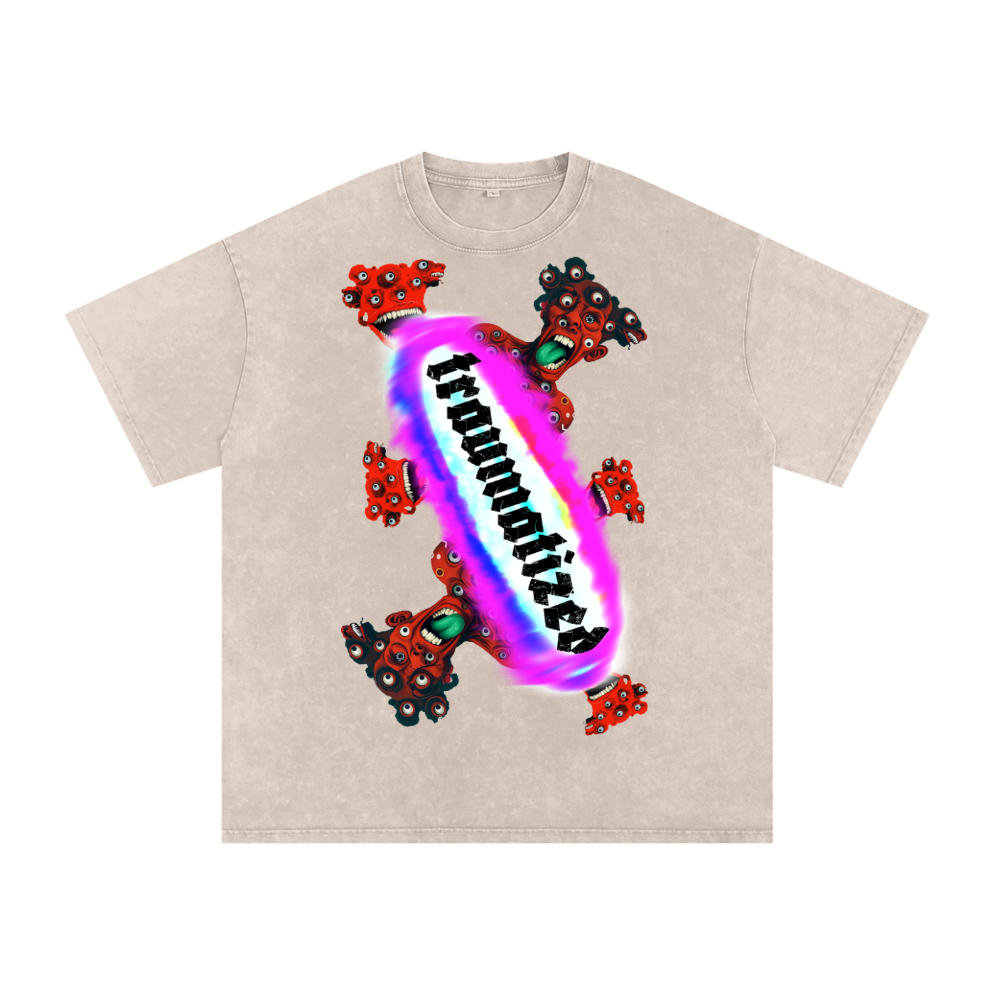 Traumatized Snow Washed Oversized Cotton T-Shirt